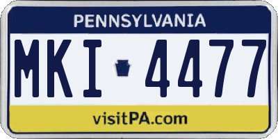 PA license plate MKI4477