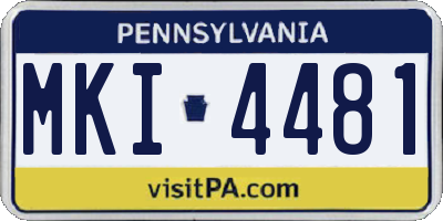 PA license plate MKI4481