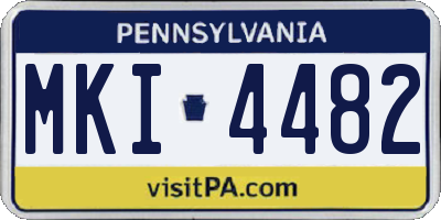 PA license plate MKI4482