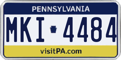 PA license plate MKI4484