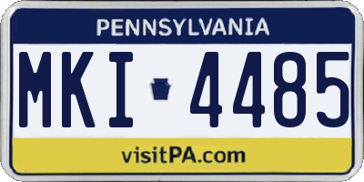 PA license plate MKI4485