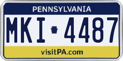 PA license plate MKI4487