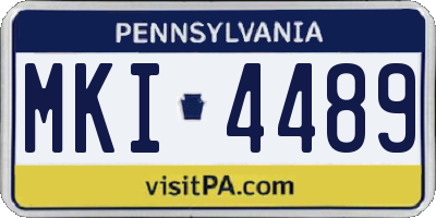 PA license plate MKI4489