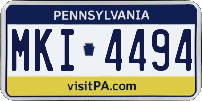 PA license plate MKI4494