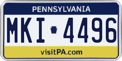 PA license plate MKI4496