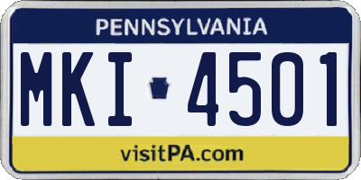 PA license plate MKI4501