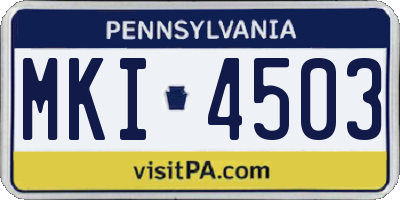 PA license plate MKI4503