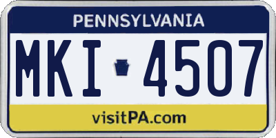 PA license plate MKI4507