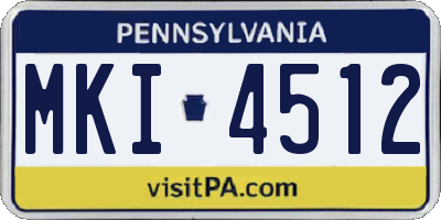 PA license plate MKI4512