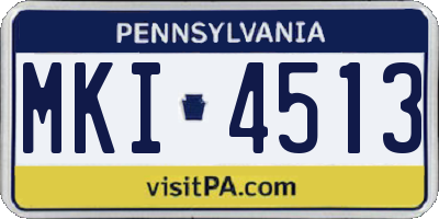 PA license plate MKI4513