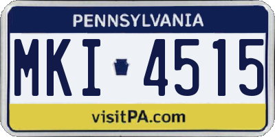 PA license plate MKI4515