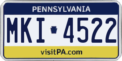 PA license plate MKI4522