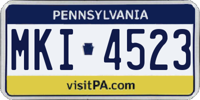 PA license plate MKI4523