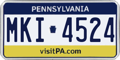 PA license plate MKI4524