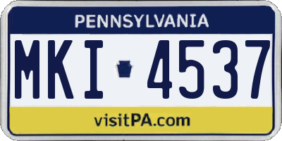 PA license plate MKI4537