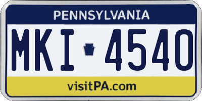 PA license plate MKI4540