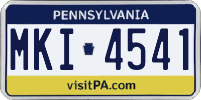 PA license plate MKI4541