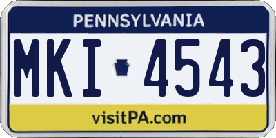 PA license plate MKI4543