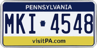 PA license plate MKI4548