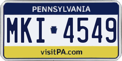 PA license plate MKI4549