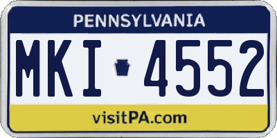 PA license plate MKI4552