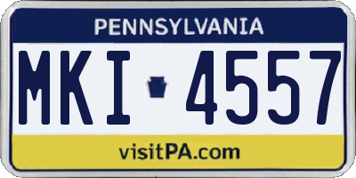 PA license plate MKI4557