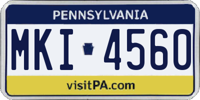 PA license plate MKI4560