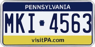 PA license plate MKI4563