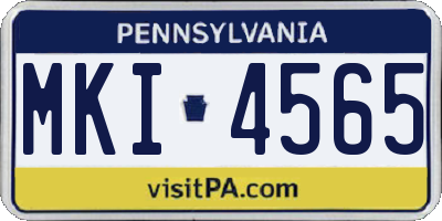 PA license plate MKI4565
