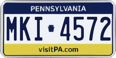 PA license plate MKI4572