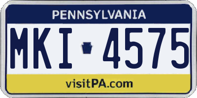 PA license plate MKI4575