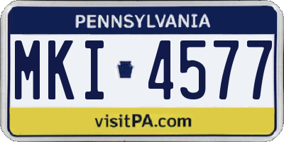 PA license plate MKI4577