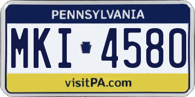 PA license plate MKI4580
