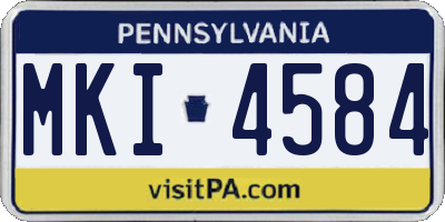 PA license plate MKI4584