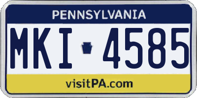 PA license plate MKI4585