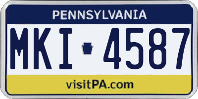 PA license plate MKI4587