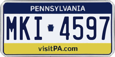 PA license plate MKI4597