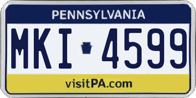 PA license plate MKI4599