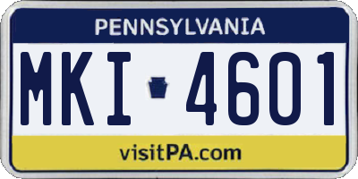 PA license plate MKI4601