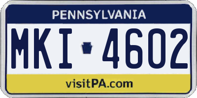 PA license plate MKI4602
