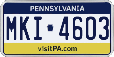 PA license plate MKI4603