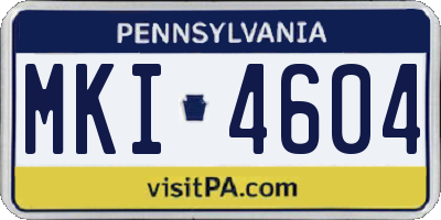 PA license plate MKI4604
