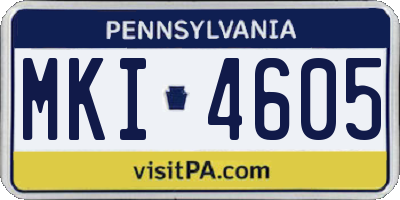 PA license plate MKI4605