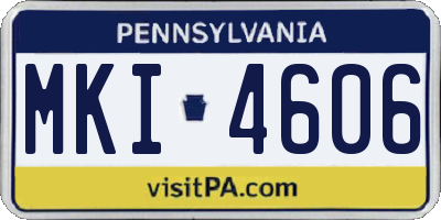 PA license plate MKI4606