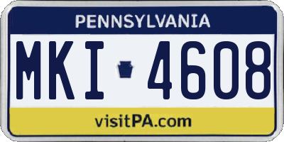 PA license plate MKI4608