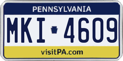 PA license plate MKI4609