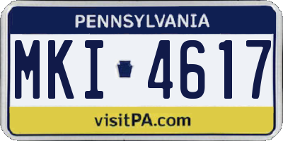 PA license plate MKI4617