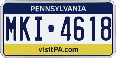 PA license plate MKI4618