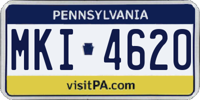 PA license plate MKI4620