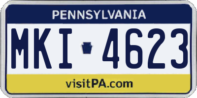 PA license plate MKI4623